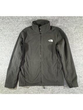 the North face mens size Medium grey fleece jacket with pocketd zip up